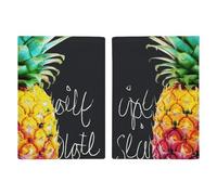 Passport Holder Leather Passport Holder Covers Case Fashion Modern Triangles Printed Passport Book for Documents, Travel Gifts, Colorful Fruit Pineapple, 20.3x13.8cm