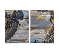 Passport Holder Leather Passport Holder Covers Case Fence And Horse Printed Passport Book for Documents, Travel Gifts, Bald Eagle Flying, 20.3x13.8cm