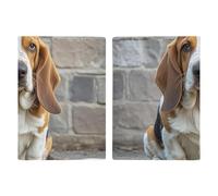 Passport Holder Leather Passport Holder Covers Case Fence And Horse Printed Passport Book for Documents, Travel Gifts, Basset Hound, 20.3x13.8cm