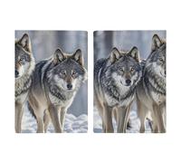 Passport Holder Leather Passport Holder Covers Case Ferrets Printed Passport Book for Documents, Travel Gifts, Pack of wolves, 20.3x13.8cm