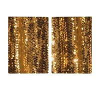 Passport Holder Leather Passport Holder Covers Case Firefighter Fireman Flame Printed Passport Book for Documents, Travel Gifts, Gold Sequin Sparkle, 20.3x13.8cm