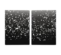 Passport Holder Leather Passport Holder Covers Case Flamingos Watercolor Tropics Printed Passport Book for Documents, Travel Gifts, Black white glitter, 20.3x13.8cm