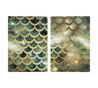 Passport Holder Leather Passport Holder Covers Case Golden Glittering Fish Scales Printed Passport Book for Documents, Travel Gifts, Golden glittering fish scales, 20.3x13.8cm