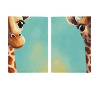 Passport Holder Leather Passport Holder Covers Case Husky Dogs Snow Printed Passport Book for Documents, Travel Gifts, Funny Giraffe Art, 20.3x13.8cm