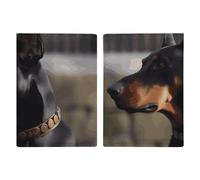 Passport Holder Leather Passport Holder Covers Case I Love My Dog Dachshunds Printed Passport Book for Documents, Travel Gifts, doberman, 20.3x13.8cm