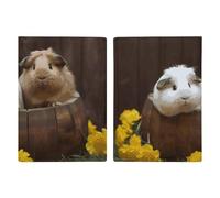 Passport Holder Leather Passport Holder Covers Case Little White Dogs Pattern Printed Passport Book for Documents, Travel Gifts, guinea pigs, 20.3x13.8cm