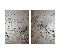 Passport Holder Leather Passport Holder Covers Case Music Note Wall Printed Passport Book for Documents, Travel Gifts, Music Note Wall, 20.3x13.8cm