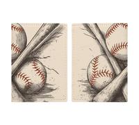 Passport Holder Leather Passport Holder Covers Case Native American Dream Catcher Printed Passport Book for Documents, Travel Gifts, Hand Drawn Baseball Bats, 20.3x13.8cm