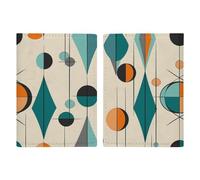 Passport Holder Leather Passport Holder Covers Case Native American Printed Passport Book for Documents, Travel Gifts, Mid Century Geometric, 20.3x13.8cm