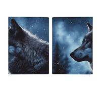 Passport Holder Leather Passport Holder Covers Case Native American Printed Passport Book for Documents, Travel Gifts, lonely wolf, 20.3x13.8cm