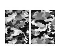 Passport Holder Leather Passport Holder Covers Case New York Night Printed Passport Book for Documents, Travel Gifts, Black Grey White Camo, 20.3x13.8cm