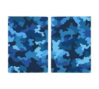 Passport Holder Leather Passport Holder Covers Case New York Night Printed Passport Book for Documents, Travel Gifts, Blue Camo, 20.3x13.8cm