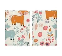 Passport Holder Leather Passport Holder Covers Case Old Plaid Checkered Printed Passport Book for Documents, Travel Gifts, Cute Floral Animal Pattern, 20.3x13.8cm