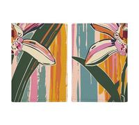 Passport Holder Leather Passport Holder Covers Case Orchid Striped Pattern Printed Passport Book for Documents, Travel Gifts, Orchid Striped Pattern, 20.3x13.8cm