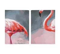Passport Holder Leather Passport Holder Covers Case Pansy Perfection Printed Passport Book for Documents, Travel Gifts, Painting Flamingo, 20.3x13.8cm