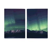 Passport Holder Leather Passport Holder Covers Case Photo of Normandy Landings Printed Passport Book for Documents, Travel Gifts, Northern Aurora Night, 20.3x13.8cm