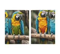 Passport Holder Leather Passport Holder Covers Case Rainbow Cartoon Cat Printed Passport Book for Documents, Travel Gifts, three parrots, 20.3x13.8cm