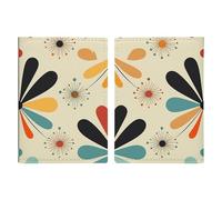 Passport Holder Leather Passport Holder Covers Case River Sunset Wooden Boat Printed Passport Book for Documents, Travel Gifts, Retro Modern, 20.3x13.8cm