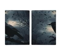 Passport Holder Leather Passport Holder Covers Case Sea Turtle Printed Passport Book for Documents, Travel Gifts, Night crow, 20.3x13.8cm