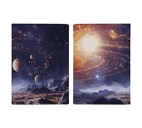 Passport Holder Leather Passport Holder Covers Case Seal Whale Octopus Fish Printed Passport Book for Documents, Travel Gifts, Outer Space Galaxy Universe, 20.3x13.8cm