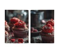 Passport Holder Leather Passport Holder Covers Case Street of Italy Printed Passport Book for Documents, Travel Gifts, Red Cupcakes, 20.3x13.8cm