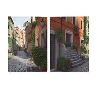 Passport Holder Leather Passport Holder Covers Case Street of Italy Printed Passport Book for Documents, Travel Gifts, Street of Italy, 20.3x13.8cm