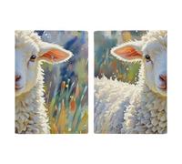 Passport Holder Leather Passport Holder Covers Case Texas Bluebonnets Scenery Printed Passport Book for Documents, Travel Gifts, Color Sheep, 20.3x13.8cm