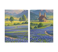 Passport Holder Leather Passport Holder Covers Case Texas Bluebonnets Scenery Printed Passport Book for Documents, Travel Gifts, Texas Bluebonnets Scenery, 20.3x13.8cm