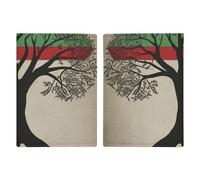 Passport Holder Leather Passport Holder Covers Case Tree of Life Palestinian Flag Printed Passport Book for Documents, Travel Gifts, Tree of Life Palestinian Flag, 20.3x13.8cm