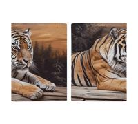 Passport Holder Leather Passport Holder Covers Case Tropical Hibiscus Flowers Printed Passport Book for Documents, Travel Gifts, Tiger Lying on Wood, 20.3x13.8cm