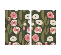 Passport Holder Leather Passport Holder Covers Case Various Pastry Patterns Printed Passport Book for Documents, Travel Gifts, Olive Green Flowers, 20.3x13.8cm