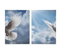 Passport Holder Leather Passport Holder Covers Case View of Fantasy River Printed Passport Book for Documents, Travel Gifts, Peace Dove, 20.3x13.8cm