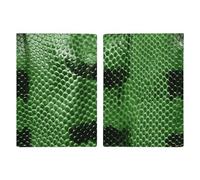 Passport Holder Leather Passport Holder Covers Case View of Fantasy River Printed Passport Book for Documents, Travel Gifts, Green Snakeskin, 20.3x13.8cm