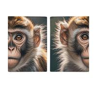 Passport Holder Leather Passport Holder Covers Case Vintage American USA Flag Printed Passport Book for Documents, Travel Gifts, Cute Monkey, 20.3x13.8cm
