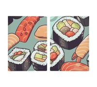 Passport Holder Leather Passport Holder Covers Case Waterfall Flowing Down Printed Passport Book for Documents, Travel Gifts, Sushi, 20.3x13.8cm