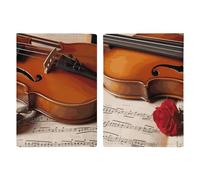 Passport Holder Leather Passport Holder Covers Case Waves Sea Birds Printed Passport Book for Documents, Travel Gifts, Violin Sheet Music, 20.3x13.8cm