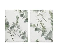 Passport Holder Leather Passport Holder Covers Case White Natural Greenery Twig Printed Passport Book for Documents, Travel Gifts, White Natural Greenery Twig, 20.3x13.8cm
