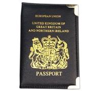 Passport Holder Leather Wallet Black