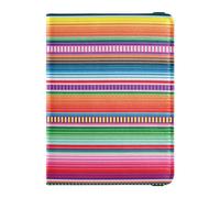 Passport Holder Men Mexican Rainbow Rainbow Serape Stripes Premium PU Leather Passport Covers Travel Accessory 5.7 * 4.3in, Colorful, One Size