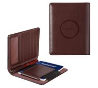 Passport Holder Men, Passport Cover Wallet with Full Find My Functionality, Travel Wallet, Travel Accessories Must Haves Anti-Lost, RFID Blocking, 6 Cards Slots, Dark Brown, Passport Cover Wallet With
