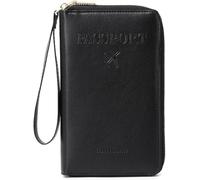 Passport Holder, Multi-Functional RFID Passport Wallet, Travel Wallet, Passport Holder for Travel Holiday Essentials - Wallet Cover Case for Travel Women and Men Must Haves Accessories (Black)