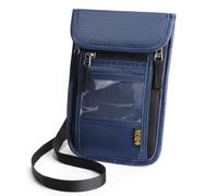 Passport Holder Neck Wallet RFID Blocking Passport Holder Multifunctional Document Organizer Travel Wallet for Men and Women, Dark Blue