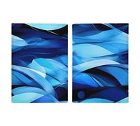 Passport Holder Passport Book Leather Passport Cover Card Holder Abstract Science Chemistry Illustration 3D Travel Wallet for On Business Trip, Travel Gifts, Abstract Blue, 20.3x13.8cm