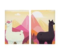 Passport Holder Passport Book Leather Passport Cover Card Holder Alpacas in Love in The Mountains Travel Wallet for On Business Trip, Travel Gifts, Alpacas in Love in The Mountains, 20.3x13.8cm