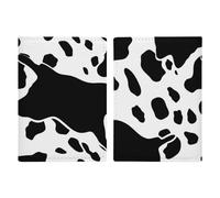 Passport Holder Passport Book Leather Passport Cover Card Holder Animals Cute Elephant Travel Wallet for On Business Trip, Travel Gifts, Black and White Cow Print, 20.3x13.8cm