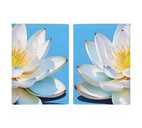 Passport Holder Passport Book Leather Passport Cover Card Holder Art Ladybug Tracks Travel Wallet for On Business Trip, Travel Gifts, Asian Lotu‘s pattern, 20.3x13.8cm