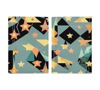 Passport Holder Passport Book Leather Passport Cover Card Holder Art Ladybug Tracks Travel Wallet for On Business Trip, Travel Gifts, Atomic Stars Retro Pattern, 20.3x13.8cm