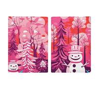 Passport Holder Passport Book Leather Passport Cover Card Holder Atmospheric Cloud Home Travel Wallet for On Business Trip, Travel Gifts, Big Snowman and Little Snowman, 20.3x13.8cm