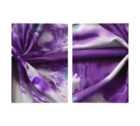 Passport Holder Passport Book Leather Passport Cover Card Holder Ballroom Dance Small Pattern Travel Wallet for On Business Trip, Travel Gifts, Purple Tie Dye Flower, 20.3x13.8cm