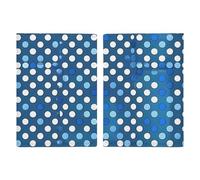 Passport Holder Passport Book Leather Passport Cover Card Holder Blooming Purple Flowers Travel Wallet for On Business Trip, Travel Gifts, Blue Polka Dot Pattern, 20.3x13.8cm